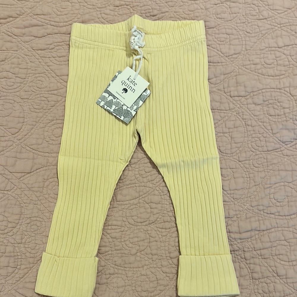 Kate Quinn Yellow Ribbed Leggings